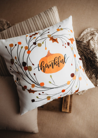 Primitive Pumpkin Lumbar Pillow Cover | 18x12
