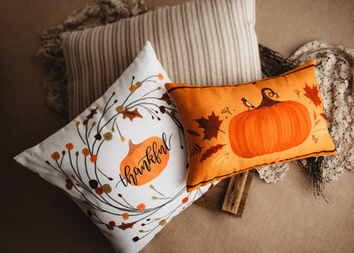 Primitive Pumpkin Lumbar Pillow Cover | 18x12