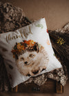 Thankful Hedgehog | 16x16 Throw Pillow Cover