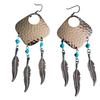 Dream Catcher Earrings with Turquoise Accents and Feathers by The Urban Charm by Urban Charm Marketplace
