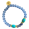 Blue Frosted Glass, Turquoise and Sodalite Bracelet by Urban Charm Marketplace