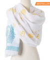 Om Shanti Meditation Yoga Prayer paisley design cotton shawl by OMSutra
