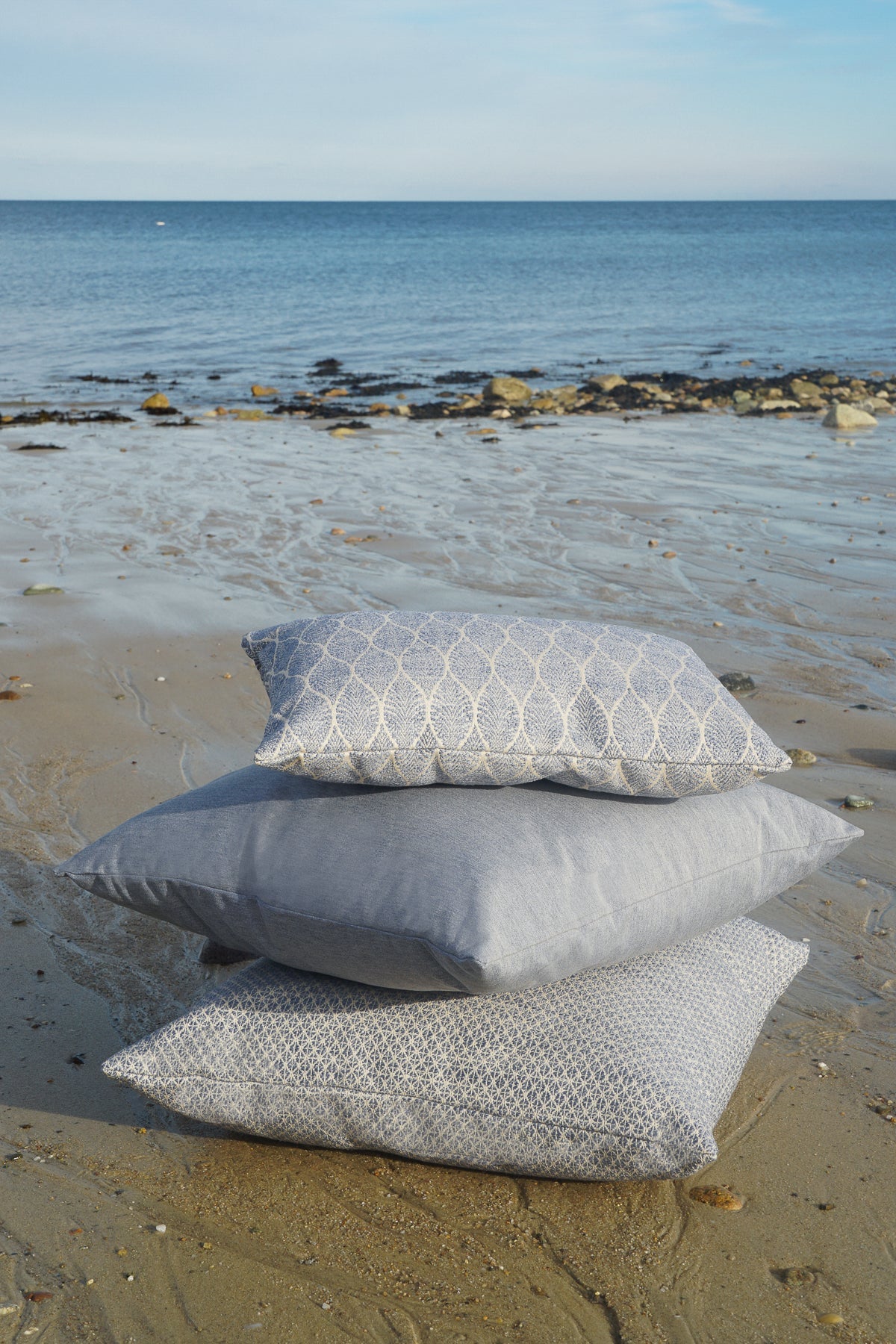 Coastal Breeze Indigo Indoor and Outdoor Pillow by Anaya