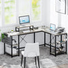 L Shaped Desk 95" Reversible Corner with Shelves Workstation Gray by Plugsus Home Furniture