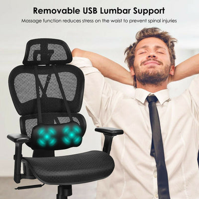 Office Chair Massage Lumbar Mesh Recliner