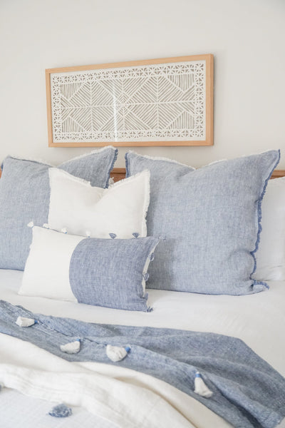 Chambray Blue So Soft Linen Pillows by Anaya