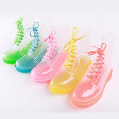 Clear Gradient Rain Boots by White Market
