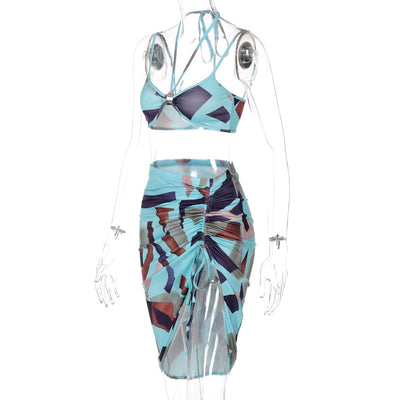 Land of Nostalgia Women's Irregular Print Bikini Top Mini Dress by Land of Nostalgia
