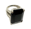 The Urban Charm Jet Black Crystal Silver Ring by Urban Charm Marketplace