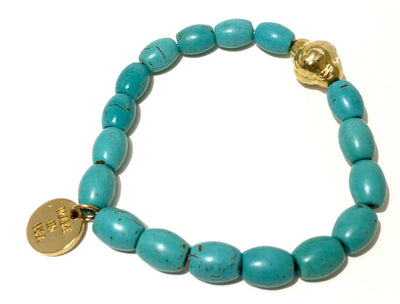 Natural Turquoise Healing Mantra Bracelet by Urban Charm Marketplace