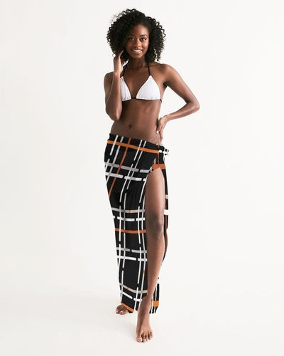 Uniquely You Sheer Black Tartan Plaid Swimsuit Cover Up by inQue.Style