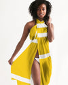 Uniquely You Sheer Colorblock Yellow Swimsuit Cover Up by inQue.Style
