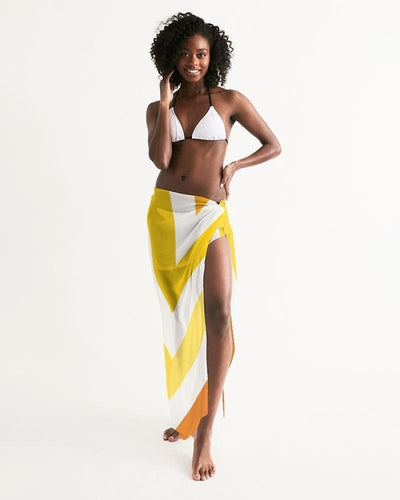 Uniquely You Sheer Herringbone Yellow Swimsuit Cover Up by inQue.Style