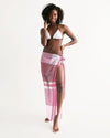 Uniquely You Sheer Plaid Pink Swimsuit Cover Up by inQue.Style