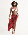 Uniquely You Sheer Plaid Red Swimsuit Cover Up by inQue.Style