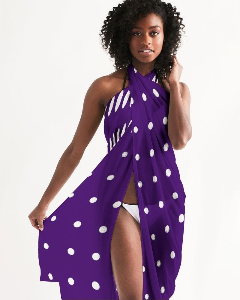 Uniquely You Sheer Purple Polka Dot Swimsuit Cover Up by inQue.Style