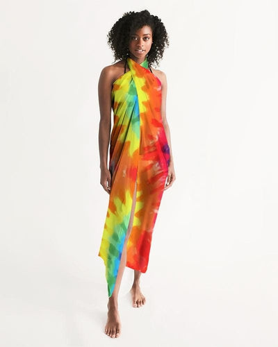 Uniquely You Sheer Rainbow Tie Dye Swimsuit Cover Up by inQue.Style