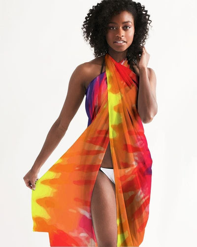 Uniquely You Sheer Rainbow Tie Dye Swimsuit Cover Up by inQue.Style
