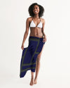 Uniquely You Sheer Sarong Swimsuit Cover Up Wrap / Geometric Dark Blue and Green by inQue.Style