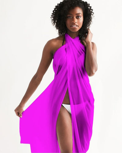 Uniquely You Sheer Sarong Swimsuit Cover Up Wrap / Hot Pink by inQue.Style
