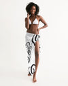 Uniquely You Sheer Sarong Swimsuit Cover Up Wrap / Love Black and White by inQue.Style