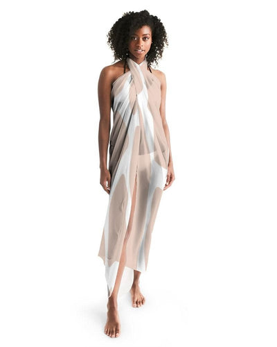 Uniquely You Sheer Sarong Swimsuit Cover Up Wrap / Peach Abstract by inQue.Style