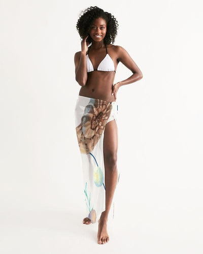 Uniquely You Sheer Sarong Swimsuit Cover Up Wrap / White Seashell by inQue.Style