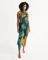 Uniquely You Sheer Swimsuit Cover Up Abstract Print Blue by inQue.Style