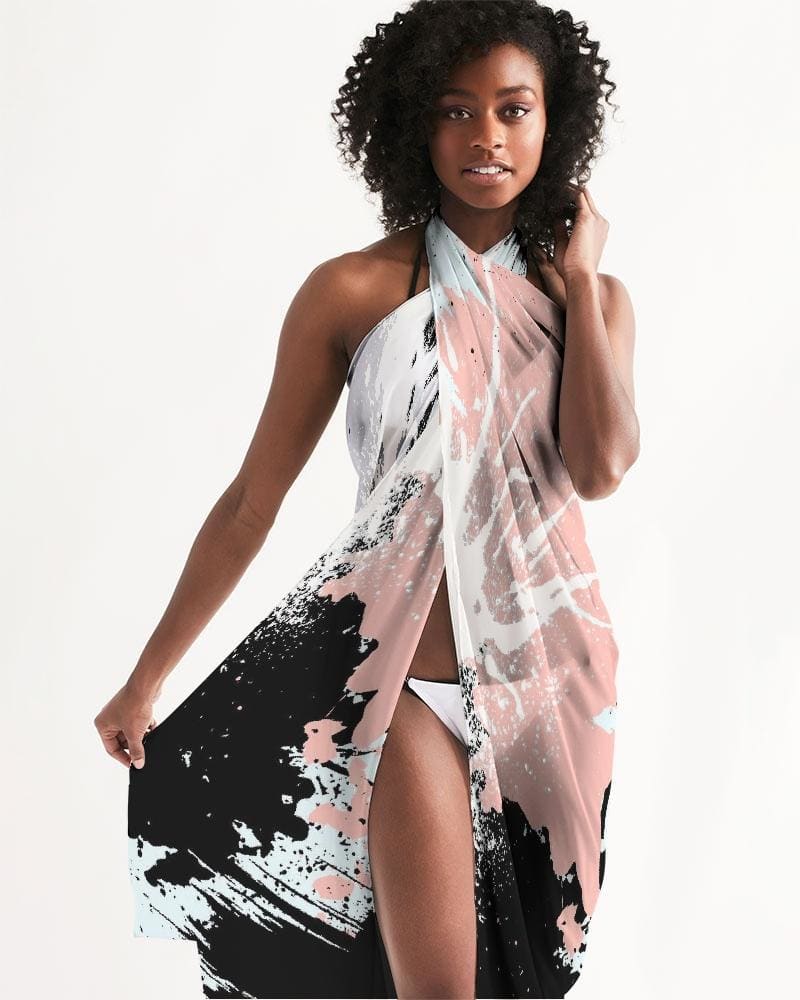 Uniquely You Sheer Swimsuit Cover Up Abstract Print Pastels by inQue.Style