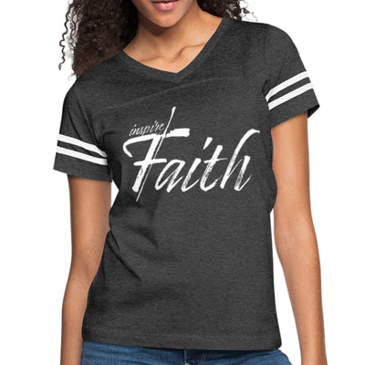 Uniquely You Womens Graphic Vintage Tee, Inspire Faith Sport T-Shirt by inQue.Style