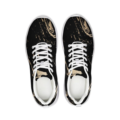 Uniquely You Womens Sneakers - Black and Gold Swirl Style Canvas Sports Shoes / Running by inQue.Style