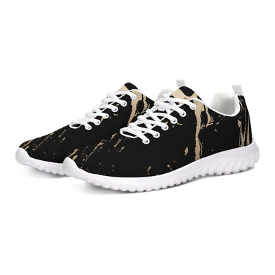 Uniquely You Womens Sneakers - Black and Gold Swirl Style Canvas Sports Shoes / Running by inQue.Style