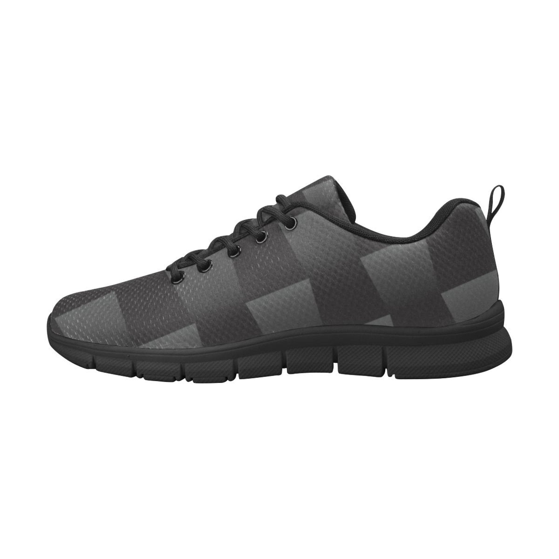 Uniquely You Womens Sneakers, Black and Gray 3D Print Running Shoes by inQue.Style