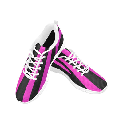 Uniquely You Womens Sneakers, Black and Purple Stripe Running Shoes by inQue.Style