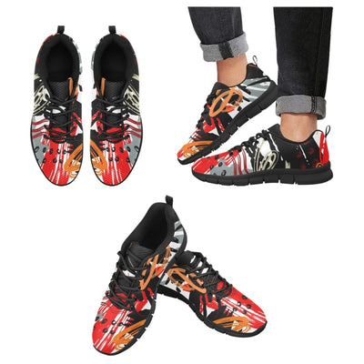 Uniquely You Womens Sneakers, Black and White Abstract Print Running Shoes by inQue.Style