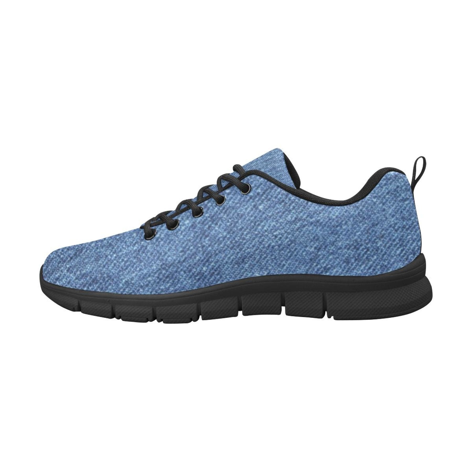 Uniquely You Womens Sneakers, Blue Denim Print Running Shoes by inQue.Style