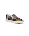 Uniquely You Womens Sneakers - Canvas Slip On Shoes, Black Mosaic Print by inQue.Style