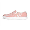 Uniquely You Womens Sneakers - Pink & White Love Print Low Top Slip-On Canvas Shoes by inQue.Style