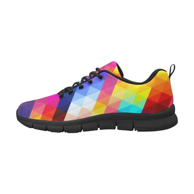 Uniquely You Womens Sneakers, Rainbow Geometric Print Running Shoes by inQue.Style