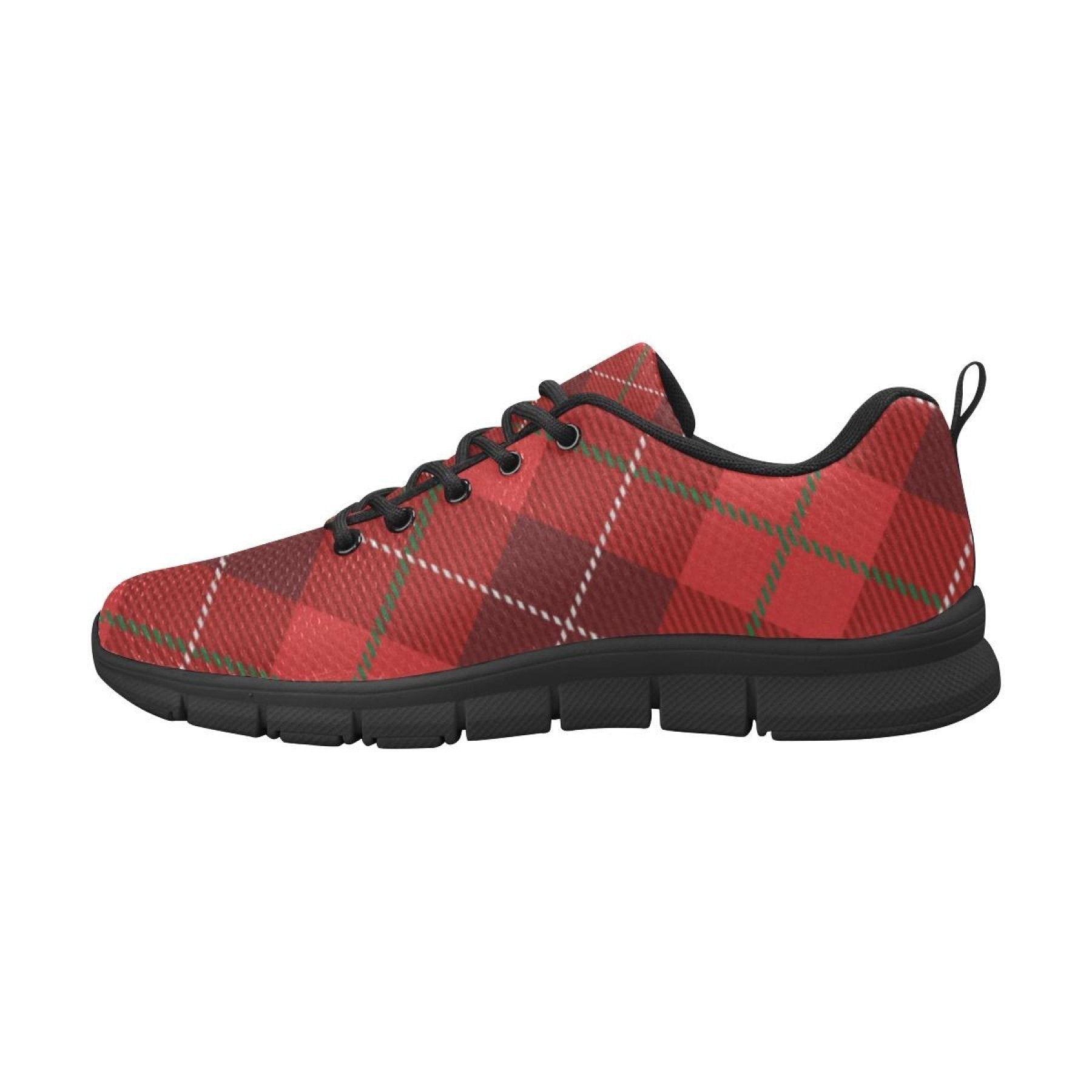 Uniquely You Womens Sneakers,  Red Plaid  Running Shoes by inQue.Style