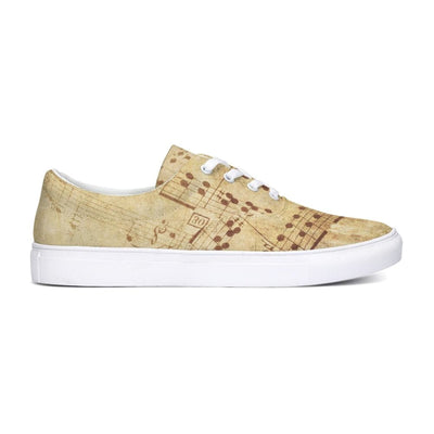 Uniquely You Womens Sneakers - Sheet Music Style Canvas Sports Shoes by inQue.Style
