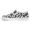 Uniquely You Womens Sneakers - Slip On Canvas Shoes, Black and White Leopard Print by inQue.Style