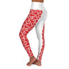 Womens Yoga Leggings - High Waisted / Love Red Hearts by inQue.Style