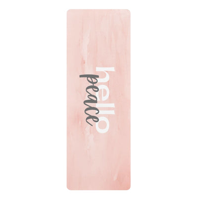 Yoga Mat, Hello Peace Pink Marble Print, Fitness Mat by inQue.Style
