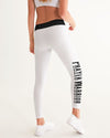 Women's Yoga Pants, Prayer Warrior Graphic - White & Black / WY658-241 by inQue.Style
