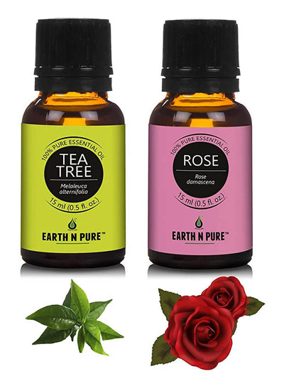 Earth N Pure Rose & Tea Tree Essential Oils by Distacart
